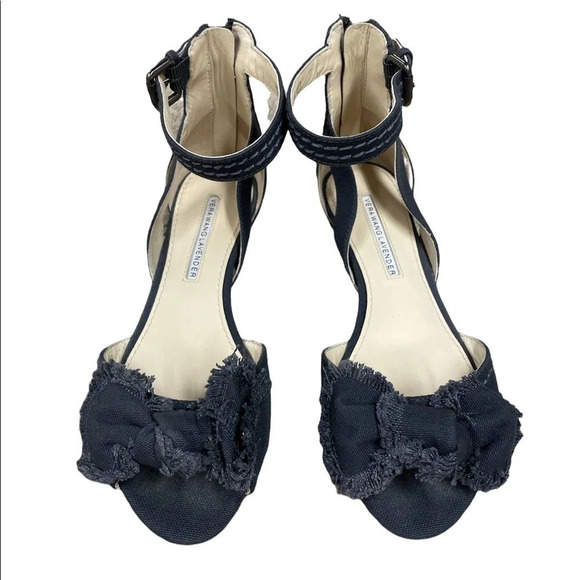 VERA WANG LAVENDER Leni Canvas Bow Flat Sandals 6M - Picture 4 of 16